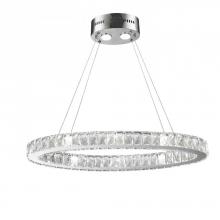  W83147KC28 - Galaxy 12 Integrated LEd Light Chrome Finish diamond Cut Crystal Oval Ring Chandelier 6000K 28 in. L