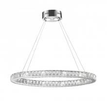  W83147KC34 - Galaxy 14 Integrated LEd Light Chrome Finish diamond Cut Crystal Oval Ring Chandelier 6000K 34 in. L