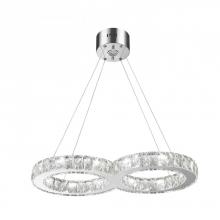  W83148KC26 - Galaxy 14 Integrated LEd Light Chrome Finish diamond Cut Crystal double Ring Chandelier 6000K 26 in.