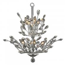  W83152C21 - Aspen 8-Light Chrome Finish and Crystal Floral Chandelier 21 in. Dia x 22 in. H Two 2 Tier Medium