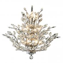  W83152C27 - Aspen 15-Light Chrome Finish and Crystal Floral Chandelier 27 in. Dia x 27 in. H Three 3 Tier Medium