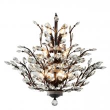  W83152F27 - Aspen 15-Light dark Bronze Finish and Crystal Floral Chandelier 27 in. Dia x 27 in. H Three 3 Tier M
