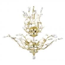  W83152G21 - Aspen 8-Light Gold Finish and Crystal Floral Chandelier 21 in. Dia x 22 in. H Two 2 Tier Medium