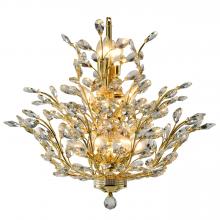  W83152G27 - Aspen 15-Light Gold Finish and Crystal Floral Chandelier 27 in. Dia x 27 in. H Three 3 Tier Medium