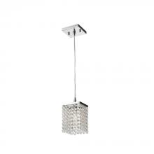  W83154C5-CL - Prism 1-Light Chrome Finish and Clear Crystal Square Mini Pendant 5 in. L x 5 in. W x 8 in. H