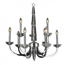  W83158C29 - Innsbruck 9-Light Chrome Finish and Clear Crystal Candle Chandelier Two 2 Tier 29 in. Dia x 30 in. H