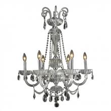  W83177C25-CL - Carnivale 6-Light Chrome Finish and Clear Crystal Chandelier 25 in. Dia x 34 in. H Large