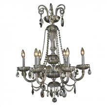  W83177C25-GT - Carnivale 6-Light Chrome Finish and Golden Teak Crystal Chandelier 25 in. Dia x 34 in. H Large