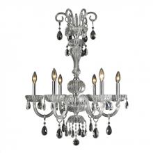  W83178C25-CL - Carnivale 6-Light Chrome Finish and Clear Crystal Chandelier 25 in. Dia x 32 in. H Large