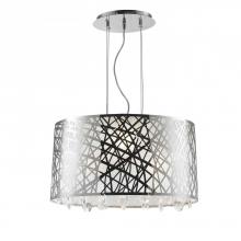  W83181C21 - Julie Collection 4 Light Chrome Finish Oval Drum Shade with Clear Crystal Chandelier 21" L x 12&