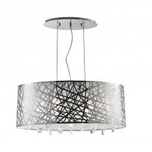  W83182C29 - Julie Collection 6 Light Chrome Finish Oval Drum Shade with Clear Crystal Chandelier 29" L x 12&