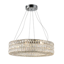  W83195KC28 - Galaxy 48-Watt Chrome Finish Integrated LEd Ring Pendant Chandelier 6000K 28 in. Dia x 113 in. H