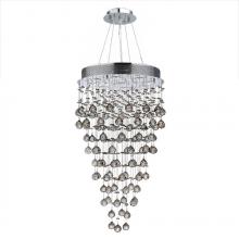  W83213C20 - Icicle 9-Light Chrome Finish and Clear Crystal Chandelier 20 in. Dia x 36 in. H Medium