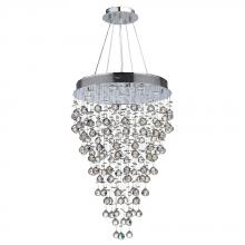  W83214C24 - Icicle 9-Light Chrome Finish and Clear Crystal Chandelier 24 in. Dia x 36 in. H Large