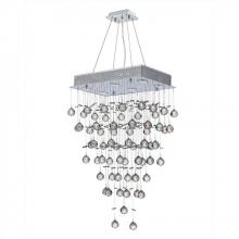  W83221C20 - Icicle Collection 6 Light Chrome Finish and Clear Crystal Rectangle Chandelier 20" L x 12" W