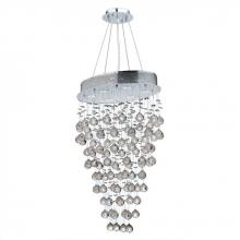  W83227C20 - Icicle 6-Light Chrome Finish and Clear Crystal Oval Chandelier 20 in. L x 14 in. W x 30 in. H Medium