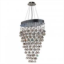  W83228C24 - Icicle 8-Light Chrome Finish and Clear Crystal Oval Chandelier 24 in. L X 16 in. W X 34 in. H Large