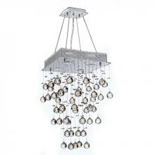  W83235C14 - Icicle Collection 4 Light Chrome Finish and Clear Crystal Square Chandelier 14" L x  14" W x