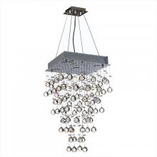  W83236C16 - Icicle Collection 5 Light Chrome Finish and Clear Crystal Square Chandelier 16" L x  16" W x