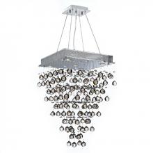  W83237C20 - Icicle Collection 5 Light Chrome Finish and Clear Crystal Square Chandelier 20" L x  20" W x