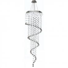  W83249C24 - Helix 10-Light Chrome Finish and Clear Crystal Spiral Chandelier 24 in. Dia x 72 in. H Medium