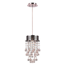  W83258C8 - Icicle 1-Light Chrome Finish and Clear Crystal Mini Pendant 8 in. Dia x 14 in. H