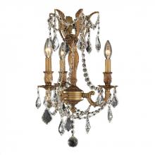  W83302FG13-CL - Windsor 3-Light French Gold Finish and Clear Crystal Mini Chandelier 13 in. Dia x 18 in. H