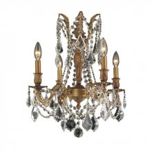  W83303FG17-CL - Windsor 4-Light French Gold Finish and Clear Crystal Chandelier 17 in. Dia x 21 in. H Medium