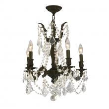  W83304F18-CL - Windsor 5-Light dark Bronze Finish and Clear Crystal Chandelier 18 in. Dia x 19 in. H Medium