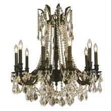  W83308F28-GT - Windsor 10-Light dark Bronze Finish and Golden Teak Crystal Chandelier 28 in. Dia x 31 in. H Large