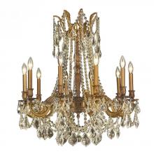  W83308FG28-GT - Windsor 10-Light French Gold Finish and Golden Teak Crystal Chandelier 28 in. Dia x 31 in. H Large