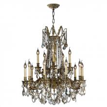  W83310BP28-GT - Windsor 15-Light Antique Bronze Finish and Golden Teak Crystal Chandelier 28 in. Dia x 36 in. H Two 