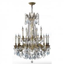  W83310BP28-CL - Windsor 15-Light Antique Bronze Finish and Clear Crystal Chandelier 28 in. Dia x 36 in. H Two 2 Tier