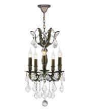  W83319B15 - Versailles 5-Light Antique Bronze Finish and Clear Crystal Mini Chandelier 15 in. Dia x 22 in. H