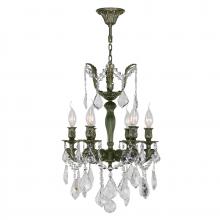  W83320B15 - Versailles 6-Light Antique Bronze Finish and Clear Crystal Mini Chandelier 15 in. Dia x 22 in. H