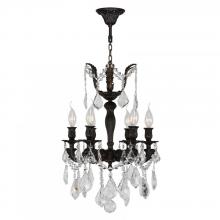  W83320F15 - Versailles 6-Light dark Bronze Finish and Clear Crystal Mini Chandelier 15 in. Dia x 22 in. H