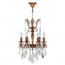  W83320FG15 - Versailles 6-Light French Gold Finish and Clear Crystal Mini Chandelier 15 in. Dia x 22 in. H