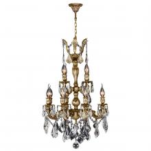  W83324FG21 - Versailles 12-Light French Gold Finish and Clear Crystal Chandelier 21 in. Dia x 32 in. H Two 2 Tier