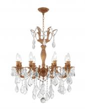  W83329FG23 - Versailles 8-Light French Gold Finish and Clear Crystal Chandelier 23 in. Dia x 26 in. H Large