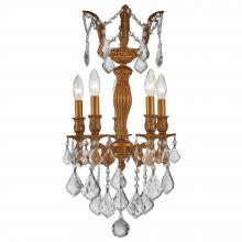  W83330FG13 - Versailles 5-Light French Gold Finish and Clear Crystal Chandelier 13 in. Dia x 23 in. H Mini