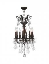  W83332F14 - Versailles 8-Light dark Bronze Finish and Clear Crystal Chandelier 14 in. Dia x 23 in. H Mini