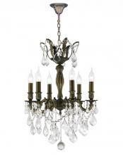  W83333B19 - Versailles 6-Light Antique Bronze Finish and Clear Crystal Chandelier 19 in. Dia x 25 in. H Medium