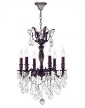  W83333F19 - Versailles 6-Light dark Bronze Finish and Clear Crystal Chandelier 19 in. Dia x 25 in. H Medium