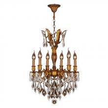  W83333FG19 - Versailles 6-Light French Gold Finish and Clear Crystal Chandelier 19 in. Dia x 25 in. H Medium