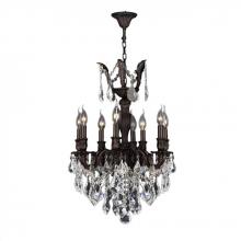  W83334F19 - Versailles 8-Light dark Bronze Finish and Clear Crystal Chandelier 19 in. Dia x 25 in. H Medium