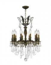  W83335B19 - Versailles 10-Light Antique Bronze Finish and Clear Crystal Chandelier 19 in. Dia x 25 in. H Medium