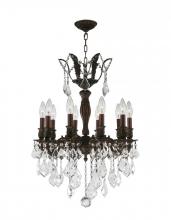  W83335F19 - Versailles 10-Light dark Bronze Finish and Clear Crystal Chandelier 19 in. Dia x 25 in. H Medium