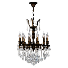  W83336F20 - Versailles 12-Light dark Bronze Finish and Clear Crystal Chandelier 20 in. Dia x 26 in. H Medium