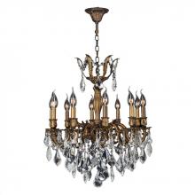  W83338B22 - Versailles 10-Light Antique Bronze Finish and Clear Crystal Chandelier 22 in. Dia x 26 in. H Medium