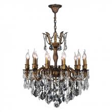  W83341B27 - Versailles 12-Light Antique Bronze Finish and Clear Crystal Chandelier 27 in. Dia x 30 in. H Large